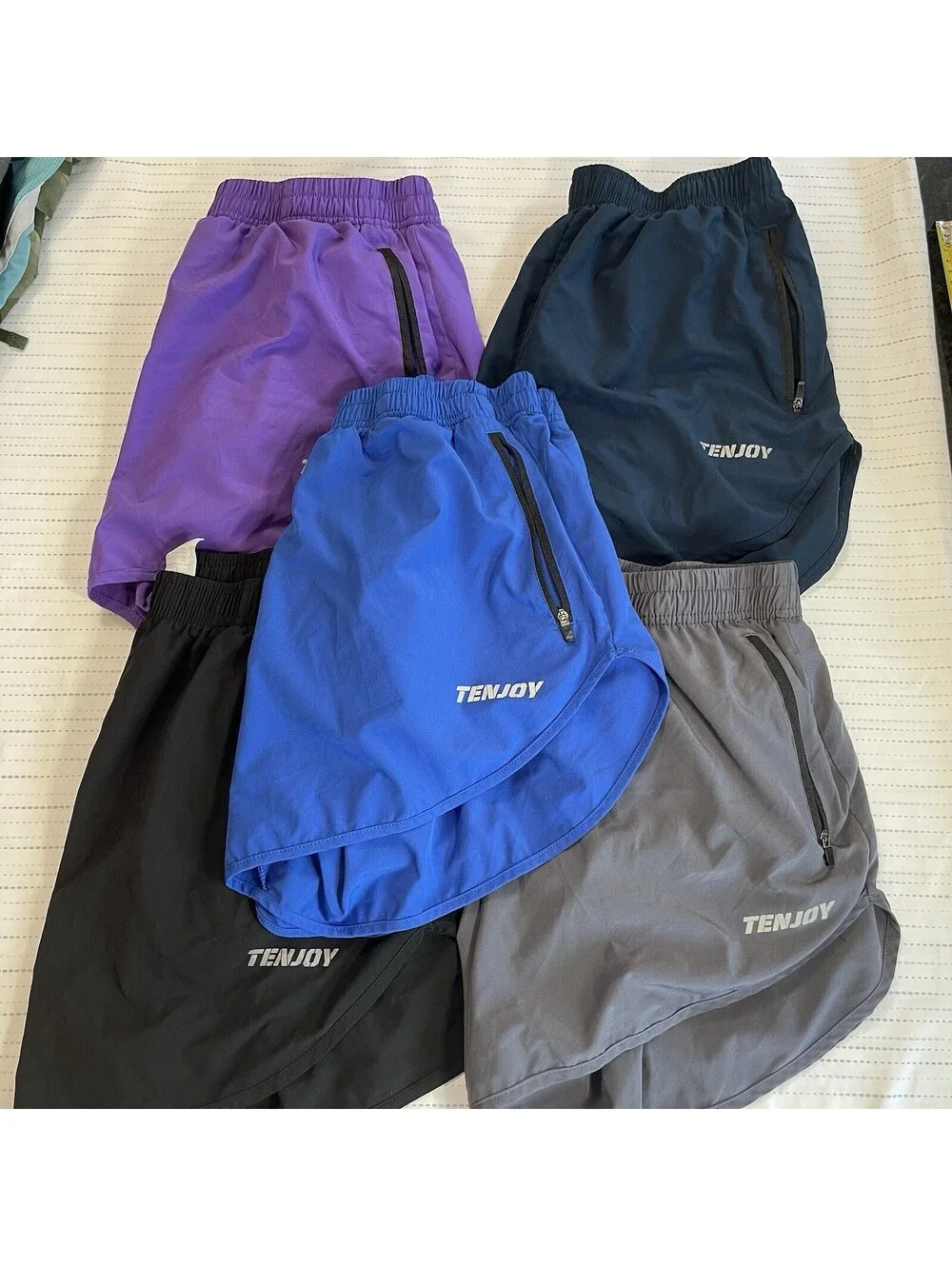 Tenjoy Men’s Large Athletic 3” Running Shorts (Multicolor Lot Of 5)